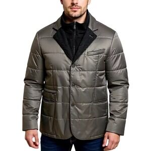 Bugatchi $498 Mens Quilted Blazer Jacket with Removable Bib Grey XXL NWT